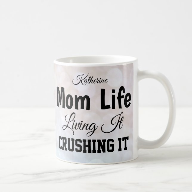 Taza De Café Mug personalizada de Mom Life Bokeh (Derecha)