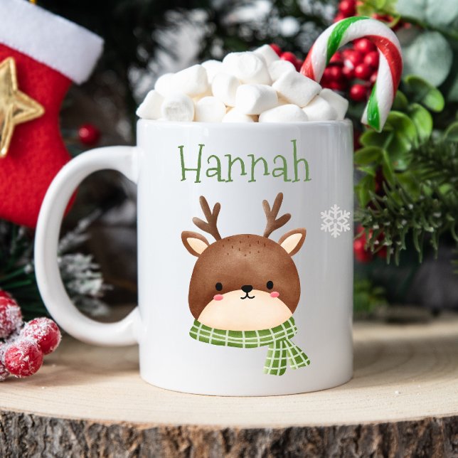 Taza De Café Mug personalizada de Navidades de niños (Cute Christmas mug, personalized kids mug, personalized christmas mug, mug with kids name, hot cocoa)