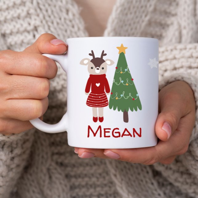 Taza De Café Mug personalizada de Navidades de niños (Cute Christmas mug, personalized kids mug, personalized christmas mug, mug with kids name, hot cocoa)