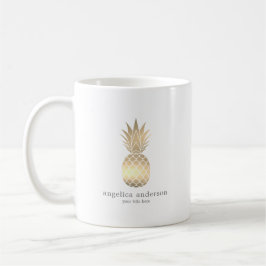 Taza De Café Mug personalizada de piña dorada moderna