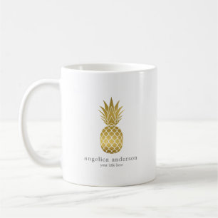 Taza De Café Mug personalizada de piña dorada moderna