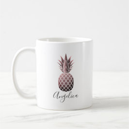Taza De Café Mug personalizada de piña dorada Rosa