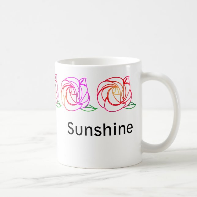 Taza De Café Mug personalizada de Rosas modernos (Derecha)