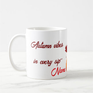 Taza De Café : Mug personalizada de Vibes de otoño