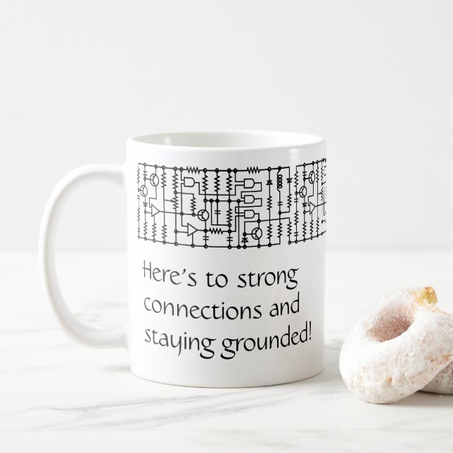 Taza De Café Mug personalizada del esquema negro y blanco (Con donut)