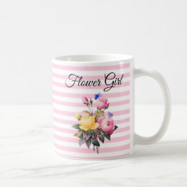 Taza De Café Mug personalizada Flower Girl Pink Rose Bouquet