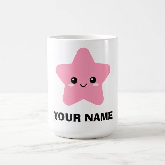 Taza De Café Mug Personalizada Rosa, Mug Gráfico de Caracteres  (Centro)