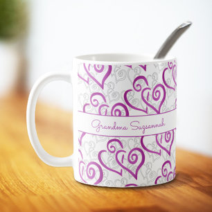 Taza De Café Mug Personalizado de arte cardíaco vinculado a púr