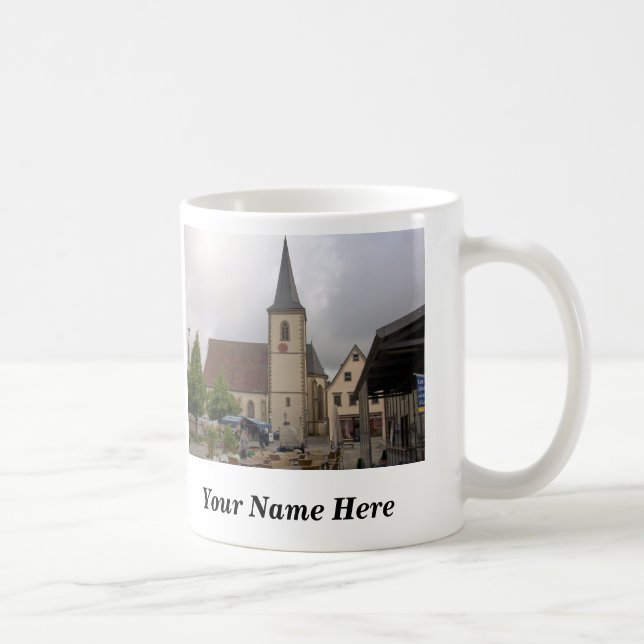 Taza De Café Mug personalizado de la plaza de la iglesia (Derecha)