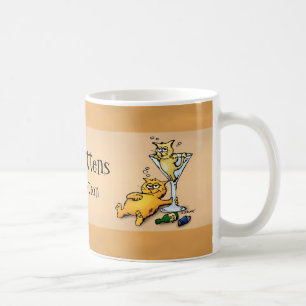 Taza De Café Mug Personalizado de oro de cócteles y gatitos