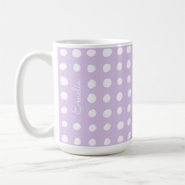 Taza De Café Mug personalizado de puntos dibujados a mano (Izquierda)