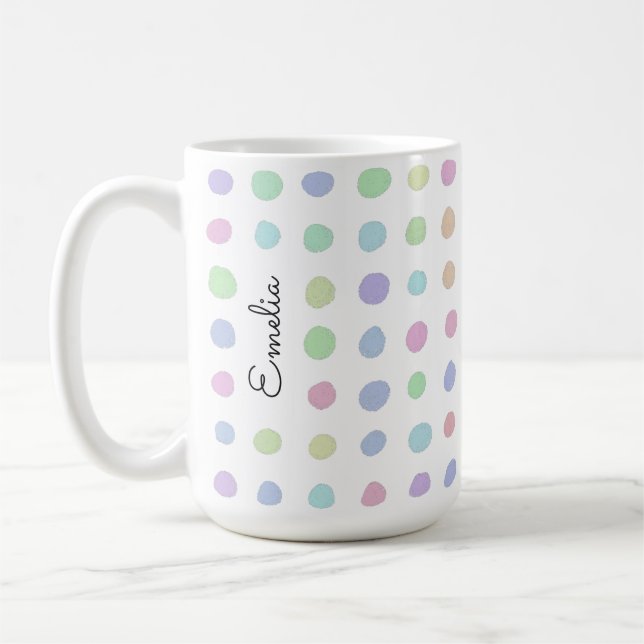 Taza De Café Mug personalizado de puntos dibujados a mano (Izquierda)