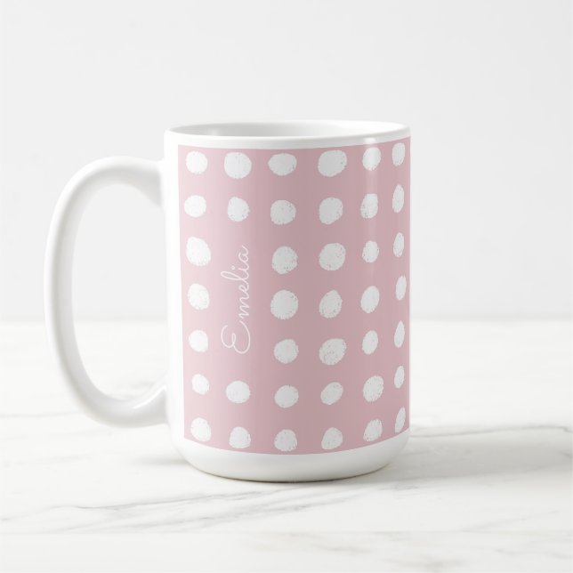 Taza De Café Mug personalizado de puntos dibujados a mano (Izquierda)