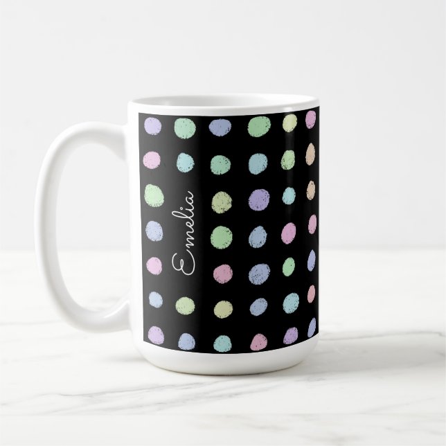 Taza De Café Mug personalizado de puntos dibujados a mano (Izquierda)