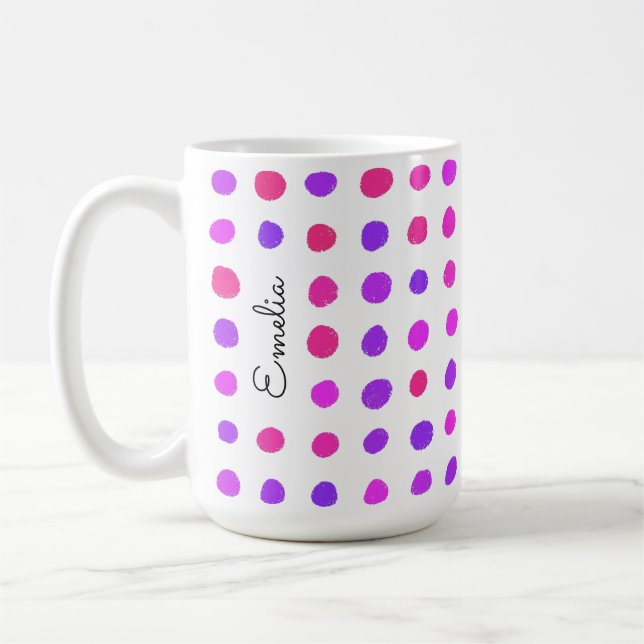Taza De Café Mug personalizado de puntos dibujados a mano (Izquierda)