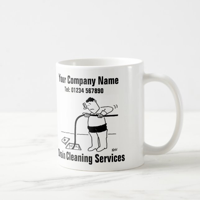 Taza De Café Mug Personalizado de servicios de limpieza de dren (Derecha)