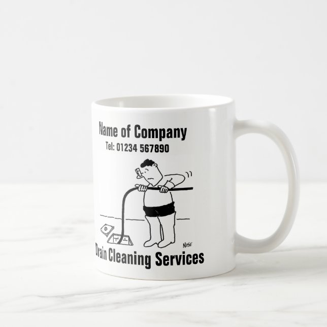 Taza De Café Mug Personalizado de servicios de limpieza de dren (Derecha)