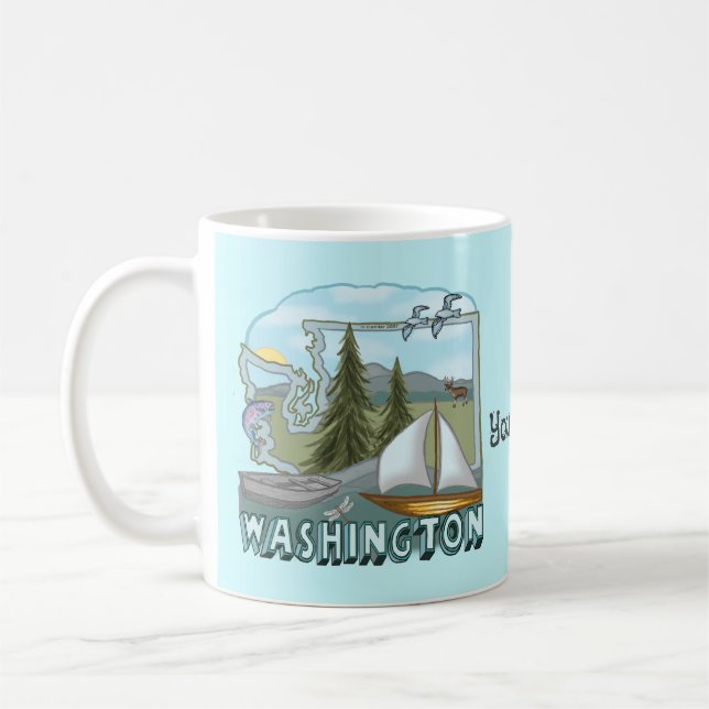 Taza De Café Mug personalizado de Washington (Izquierda)