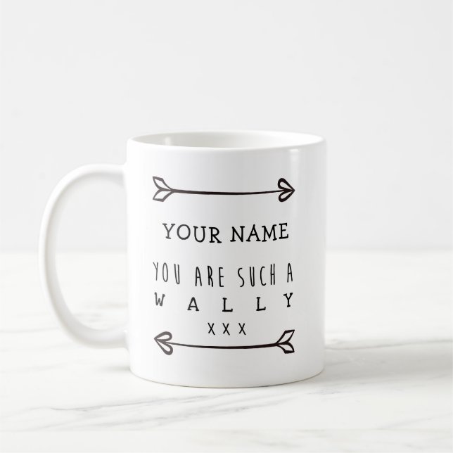Taza De Café Mug personalizado - Wally - Gracioso Mug (Izquierda)