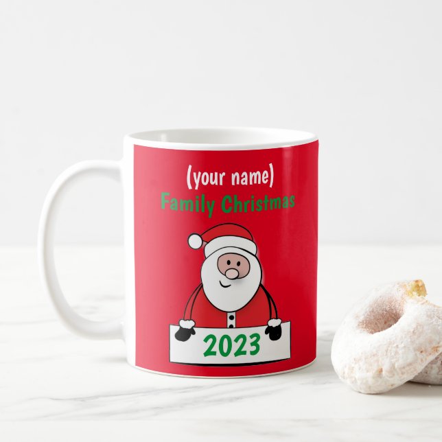 Taza De Café Mug - Personalizados Navidades familiares (añadir  (Con donut)