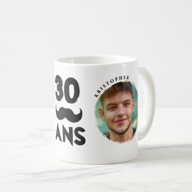 Taza De Café Mug personnalisé 30ème anniversaire 2 photos préno (Anverso derecho)