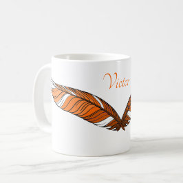 Taza De Café Mug - Pies Naranjas y nombre