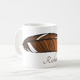 Taza De Café Mug - Pluma y nombre en Browns