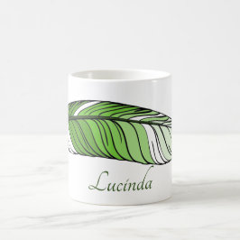 Taza De Café Mug - Pluma y nombre en los verdes