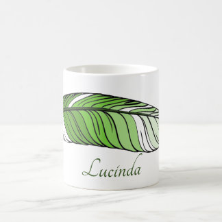 Taza De Café Mug - Pluma y nombre en los verdes