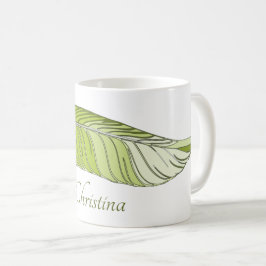 Taza De Café Mug - Pluma y nombre en los verdes