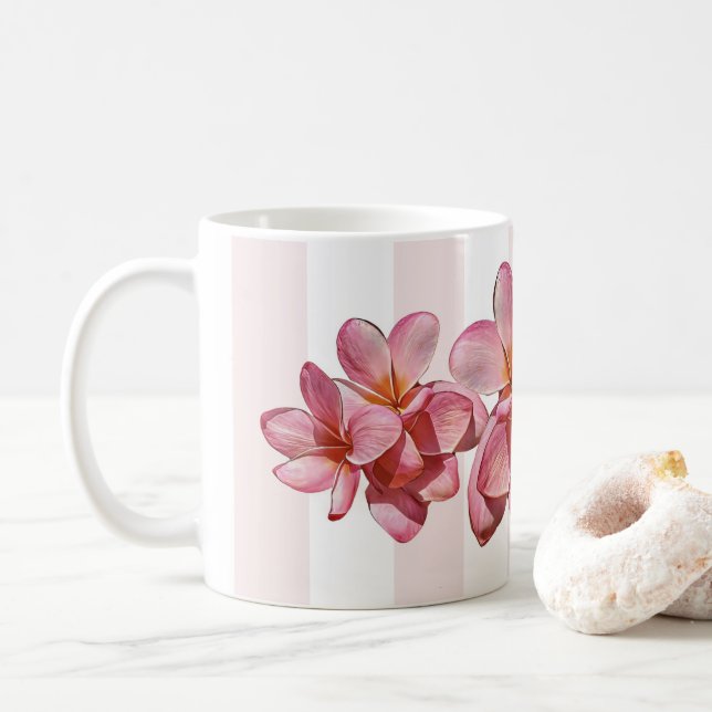 Taza De Café Mug - Plumeria rosa (Con donut)
