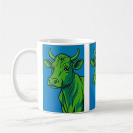 Taza De Café Mug pop art vache verte