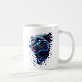Taza De Café Mug portrait stylisé panthère noire