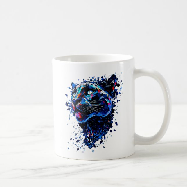 Taza De Café Mug portrait stylisé panthère noire (Derecha)