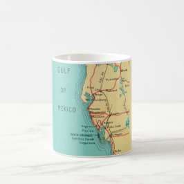 Taza De Café Mug postal del mapa de cosechas del suroeste de Fl
