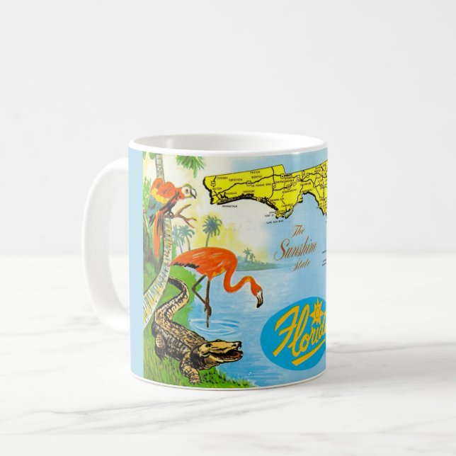 Taza De Café Mug postal ilustrado de Florida (Anverso izquierdo)