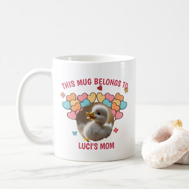Taza De Café Mug. propietario Mascota personalizado (Con donut)