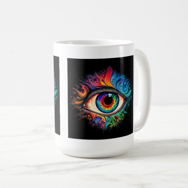 Taza De Café Mug Psychedelic Eye Classic, 15 oz (Anverso derecho)