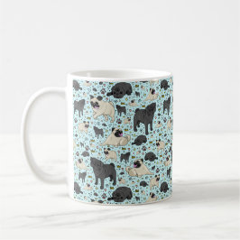 Taza De Café Mug Pug en azul