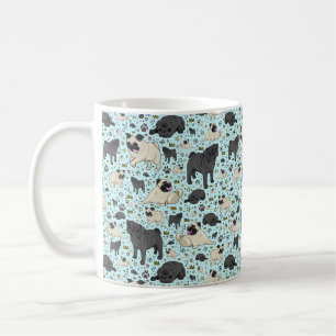 Taza De Café Mug Pug en azul