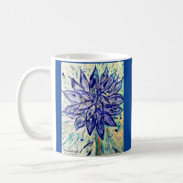 Taza De Café Mug Rare Blue Dalhia (Izquierda)
