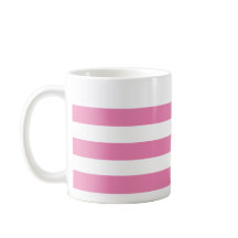 Mug rayado rosa y blanco