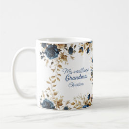 Taza De Café Mug Remerciement fleurs bleues