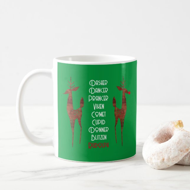 Taza De Café Mug- Reno de Santa - Rudolph (Con donut)