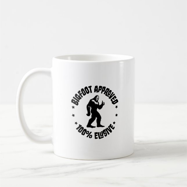 Taza De Café Mug Retro Cute Bigfoot Aprobado (Izquierda)