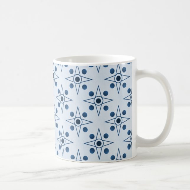Taza De Café Mug retro-métrico, azul real (Derecha)