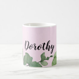 Taza De Café Mug Rosa Personalizada, Romántico Brillante