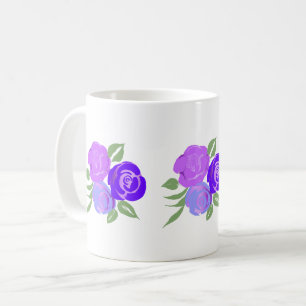 Taza De Café Mug. Rosas morados