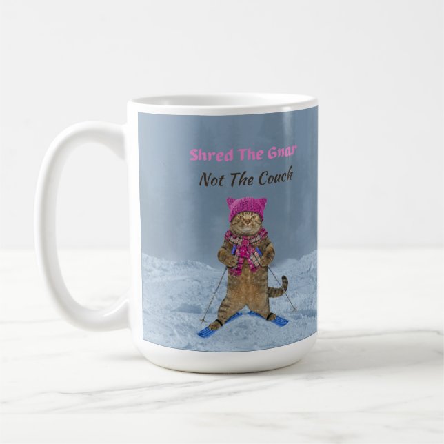 Taza De Café Mug, rota el gato de esquí de Gnar (Izquierda)