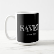 Mug SAVED cristiana con 3 cruces de clavos